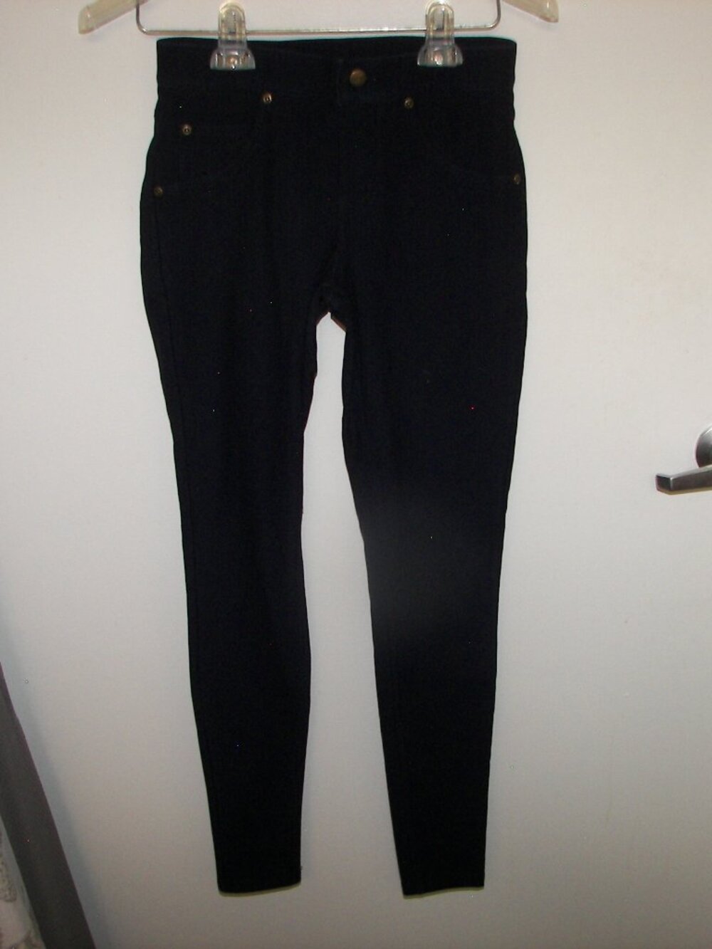 Hue women's navy blue pants (leggings) skinny straight leg size XS